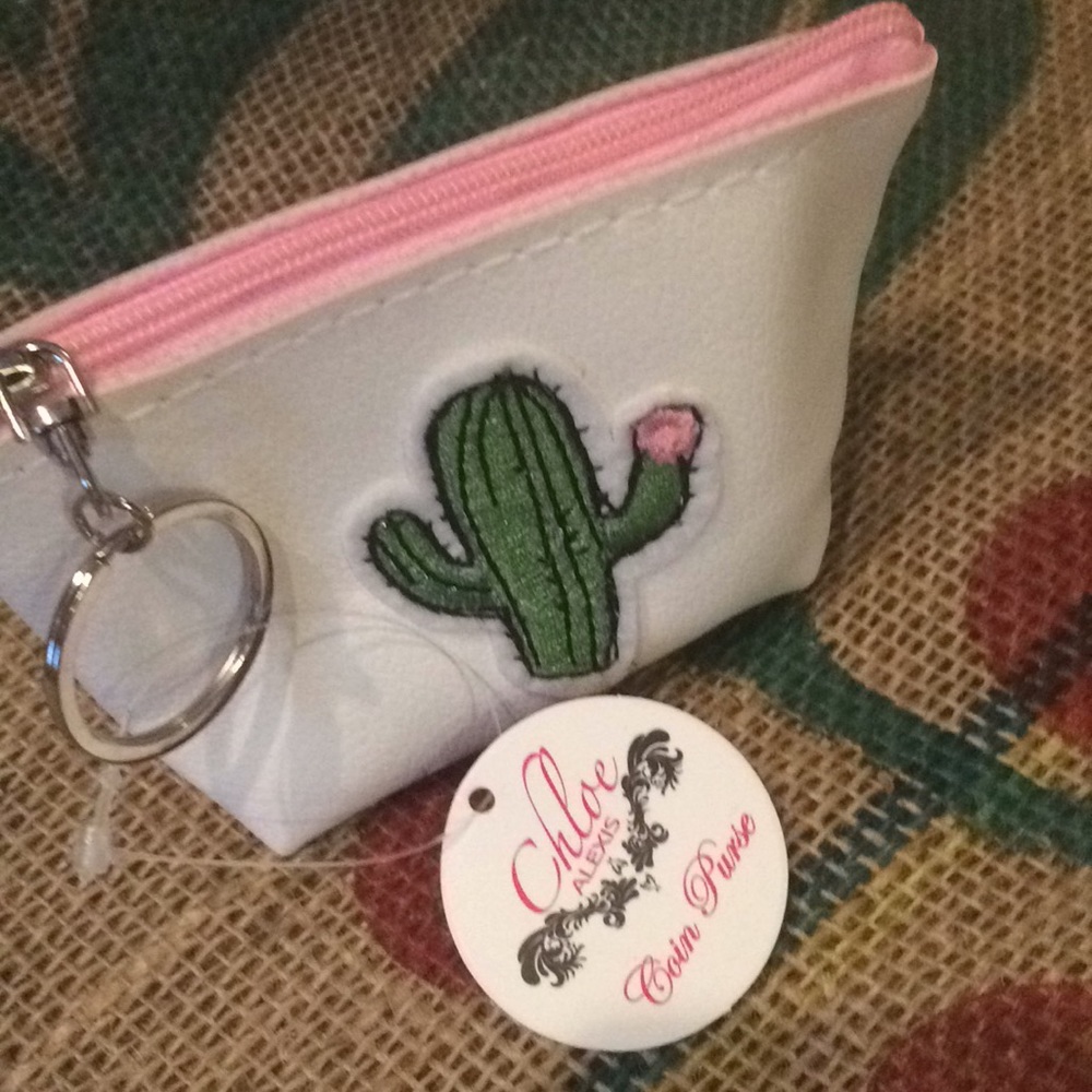 NWT Khloe Alexis Cute Cactus Flower 4x3"Coin Purse